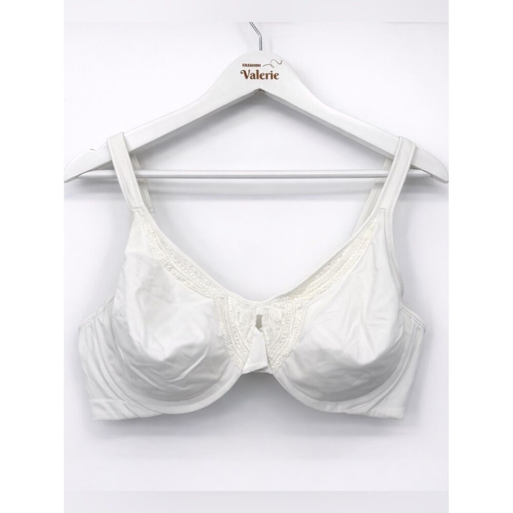 Olga by Warners White Lace Minimizer Bra Size 40D Classic Underwire